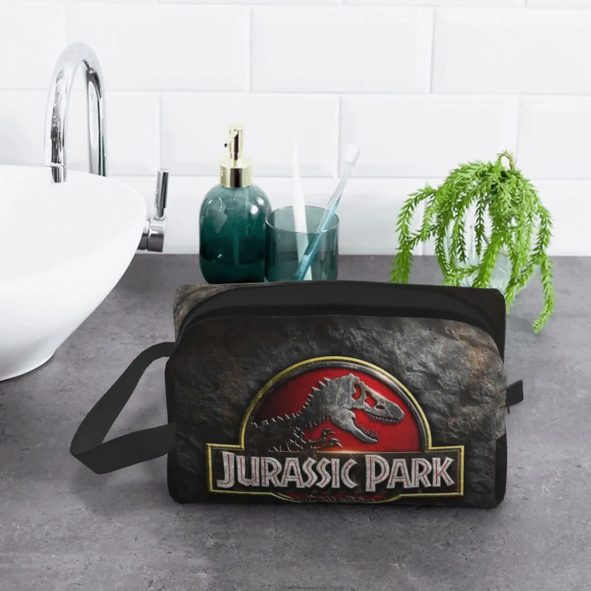 Custom Jurassic Parks Travel Cosmetic Bag for Women Dinosaur World Toiletry Makeup Organizer Lady Beauty Storage Dopp Kit 6