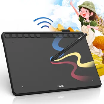UGEE S1060W Wireless Digital Pen Tablets Graphic Drawing Tablet with Battery-free Stylus 12 Shortcuts for Game OSU! eLearning