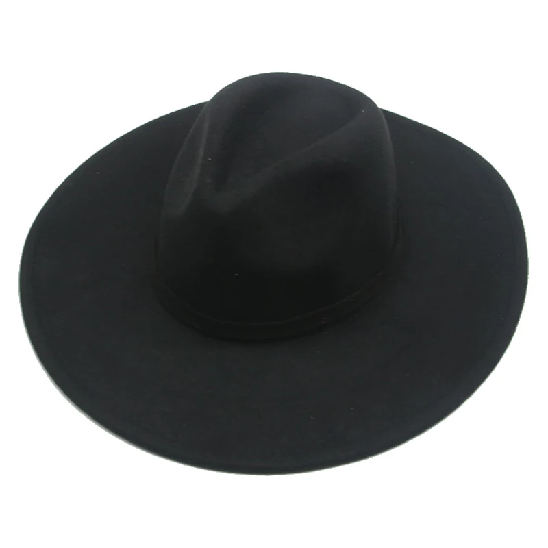 summer fedora Fedora Hat Women Men Band Women Hats Winter Black Khaki Wide Brim 9.5cm Outdoor Wedding Church Felt Hats for Men Sombrero Hombre mens straw fedora Fedoras