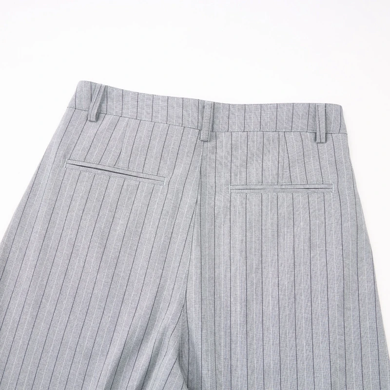 Retro Old Money Ästhetik Gestreifte Weite Hosen Lässige Baggy-Hosen mit Gebogener Form für Männer und Frauen Relaxed Fit Ballon-Hosen – Detail 15