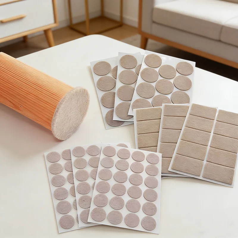 Felt Chair Leg Pads - Floor Protector Mats, Non-Slip & Self-Adhesive Furniture Accessories