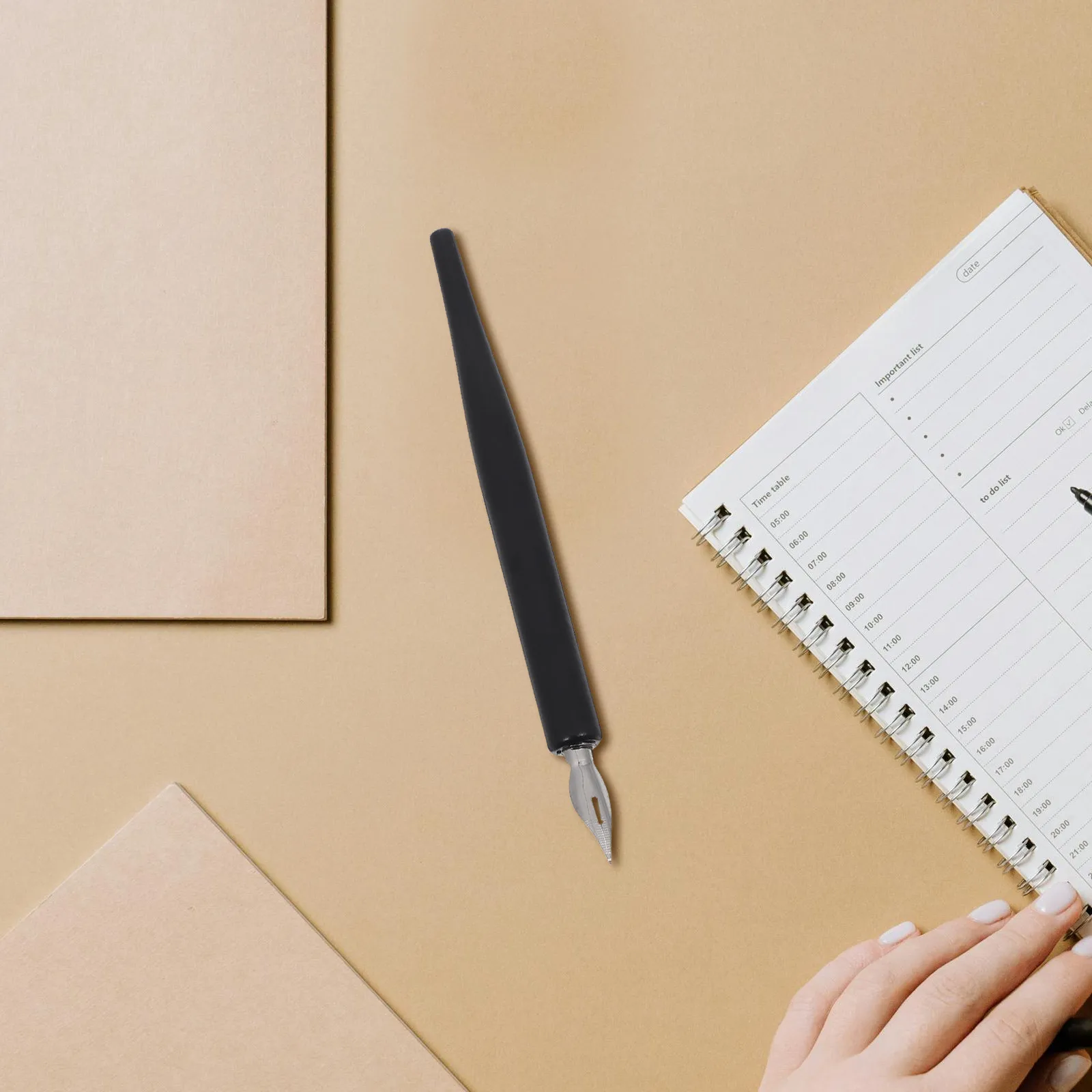 1세트 우아한 나무 손잡이 딥펜, 다양한 펜촉 크기로 그림 그리기, 레터링, 스..