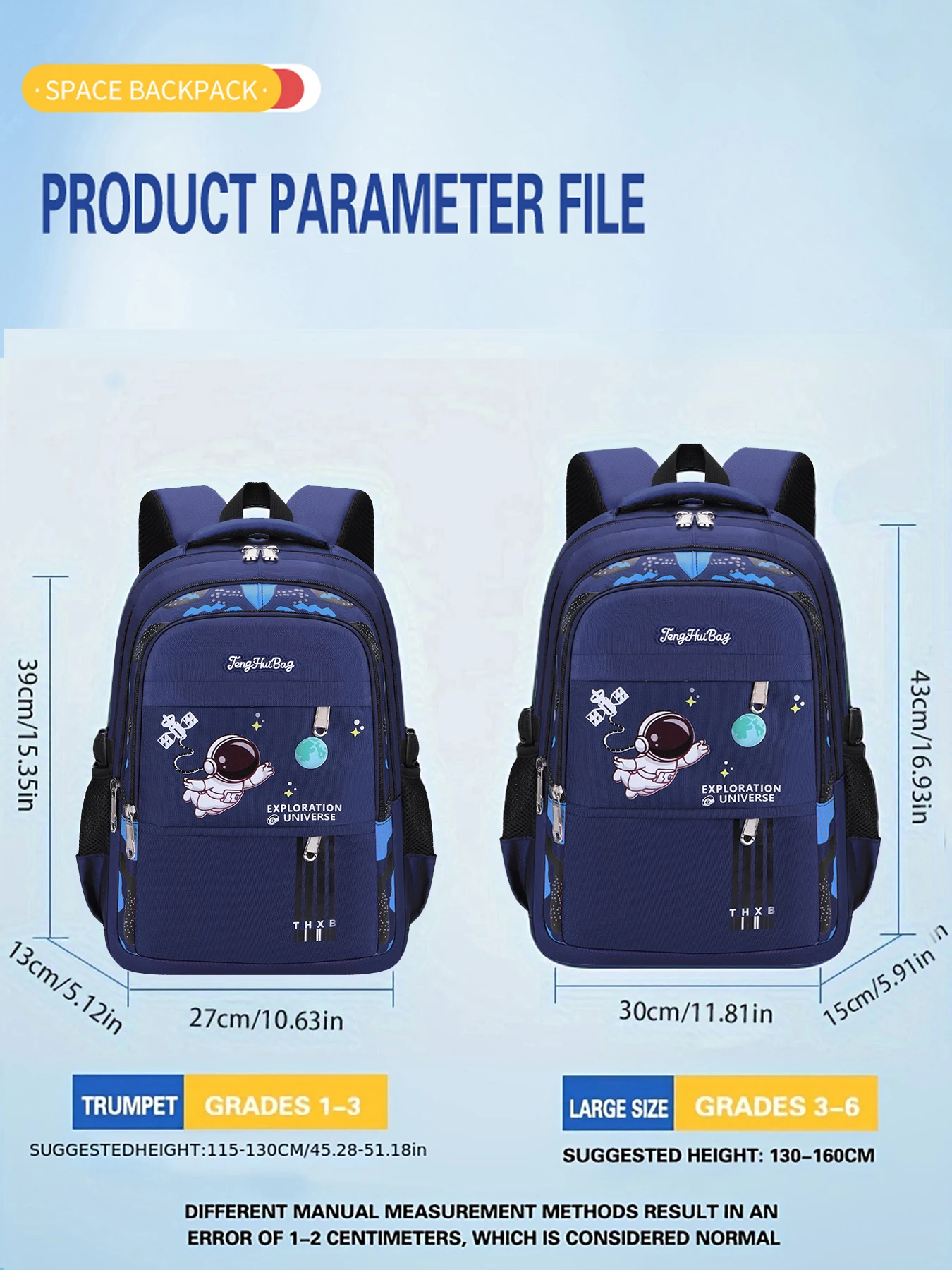 Children Bag Elementary School Students Shoulder Schoolbag 6-12 Years Old