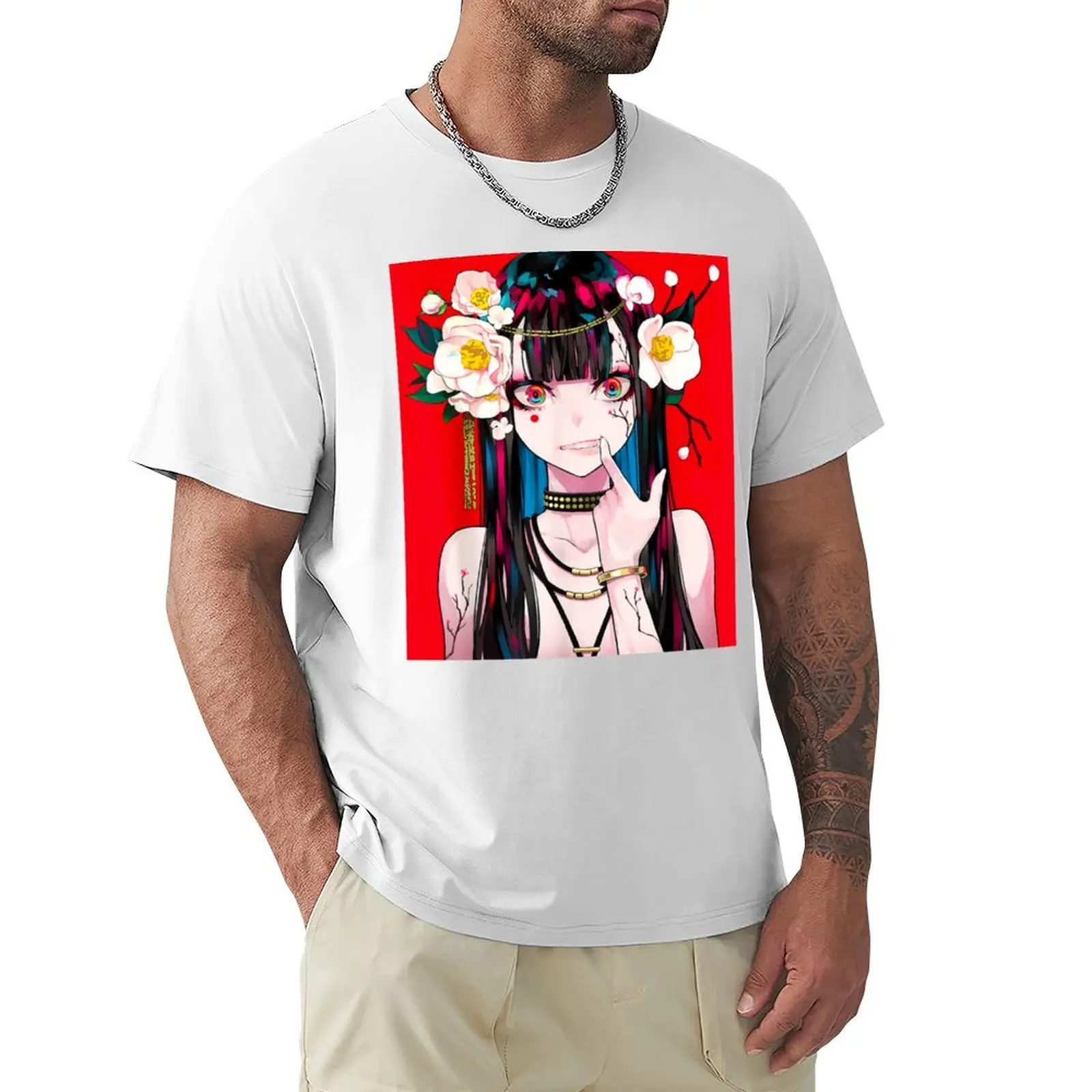 

anime girl japanese aesthetic anime otaku T-Shirt sports fans funnys mens t shirt