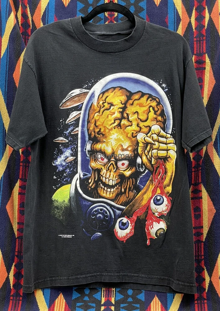 Attacchi Di Marte Vintage 1996 Bulbi Oculari Di Film Grande Stampa Tim Burton Tshirt Medium