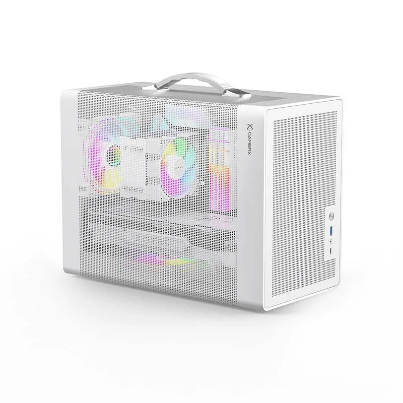 Power Train P60 Mesh Edition Computer Case M-ATX Portable ITX Office Case ATX/SFX Power Supply Support Type-C Desktop Chassis