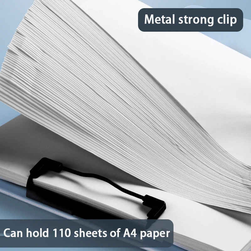 File Folders Letter 120 Sheets A4 Size Foldable Cover Clipboard Pen Holder Stationery Document File Organizer Folder Writing Pad Clipboard
