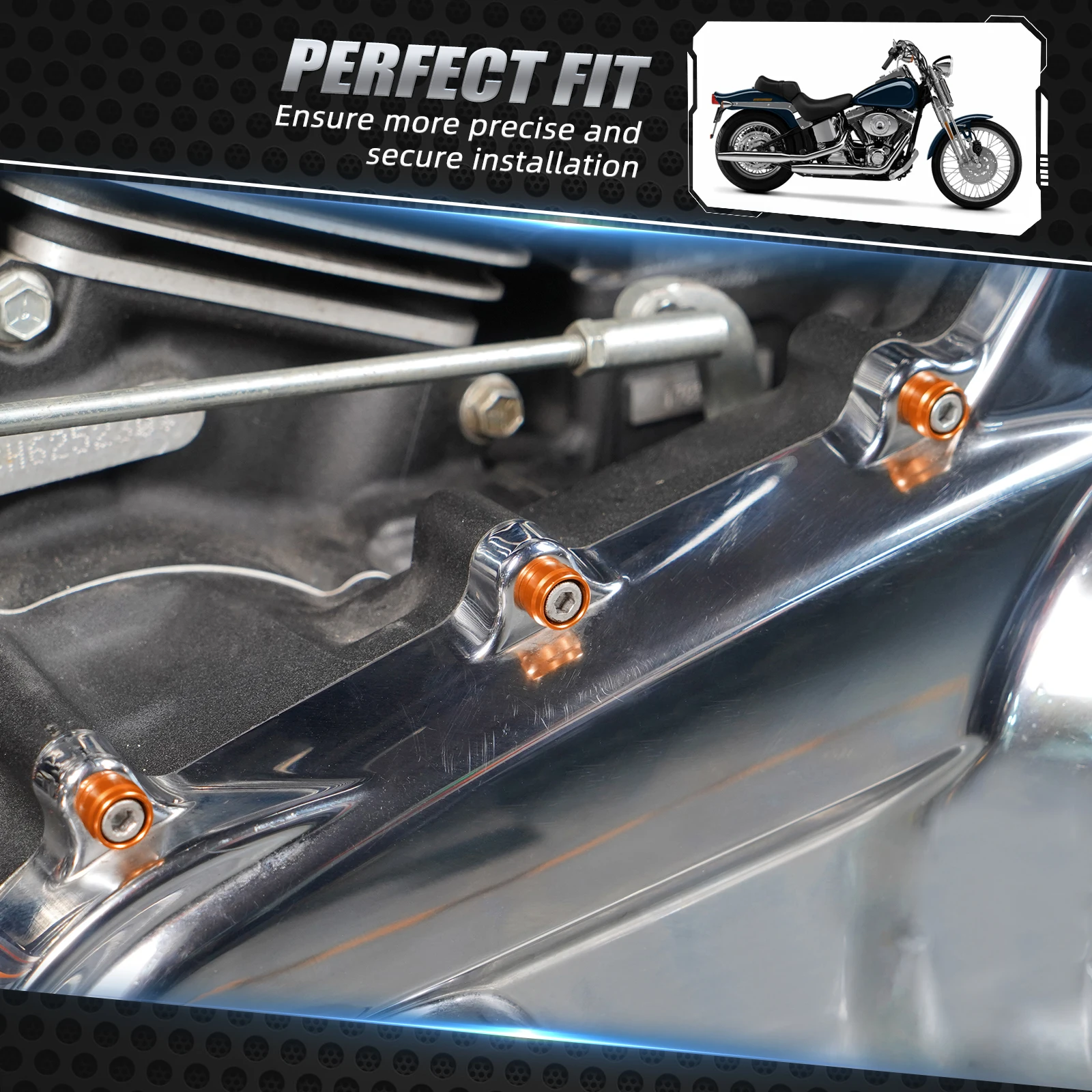 13 Stück dekorative Abdeckungsring-Schrauben für Harley M8 Street Glide Road Glide Road King 2017-2023 Ultra Limited Electra Glide – Detail 5