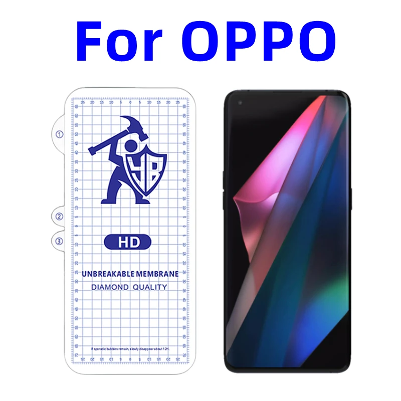 3Pcs Hd Hydrogel Film Per Oppo Find X2/X3/X5/X6 Pro/X7 Ultra Screen Protector Per Oppo Reno11 Pro Find N3/N2 Flip N Pellicola Esterna