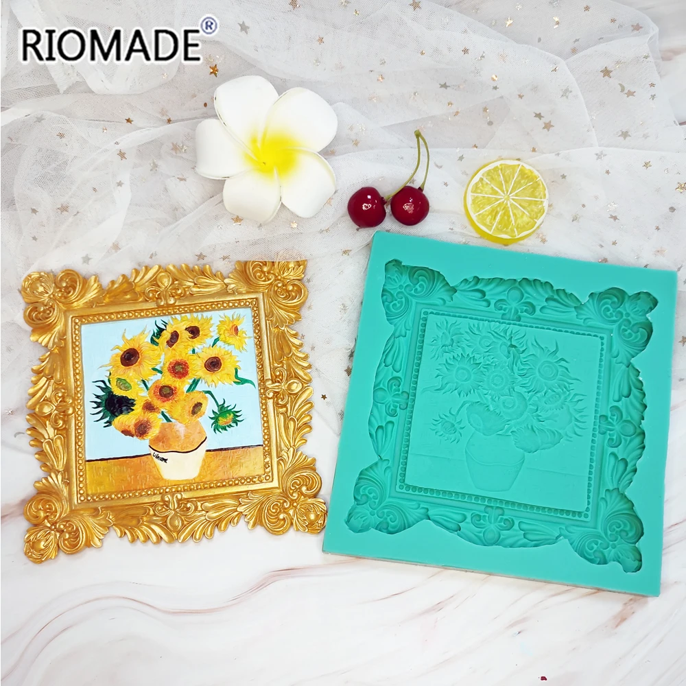 Kreative Sonnenblume Relief Malerei Kleber Tropfform DIY Sternenhimmel Gips handgemalte Dekorationen Aprikosenblüte Silikonform – Detail 2