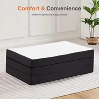 Folding Mattress, 4 inch Tri-fold Memory Foam Mattress Topper for Camping, Foldable Mattress Topper with Washable Cover 2