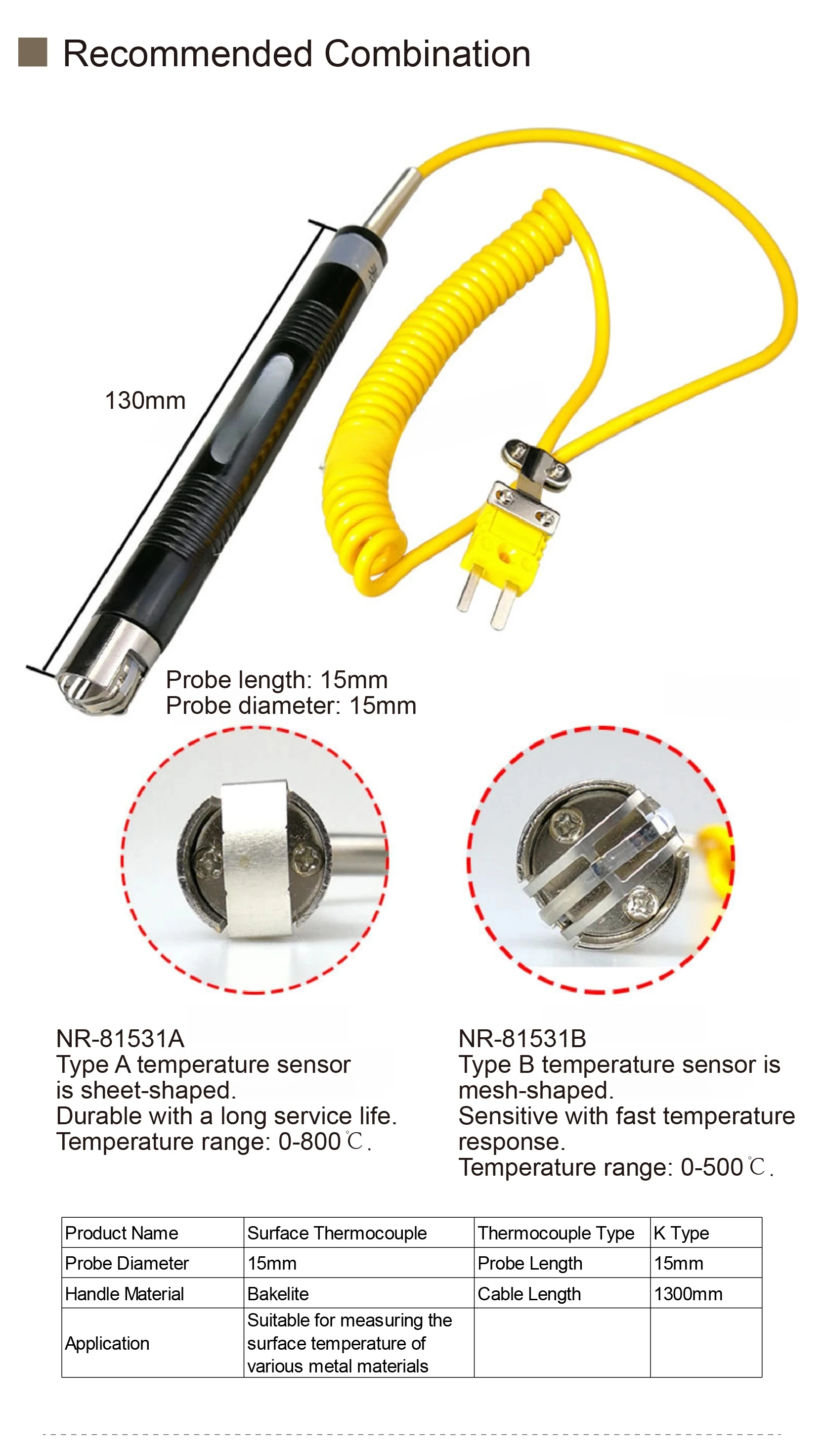 TM902C Handheld Digital Temperature Meter K Type Thermocouple Sensor for Liquid