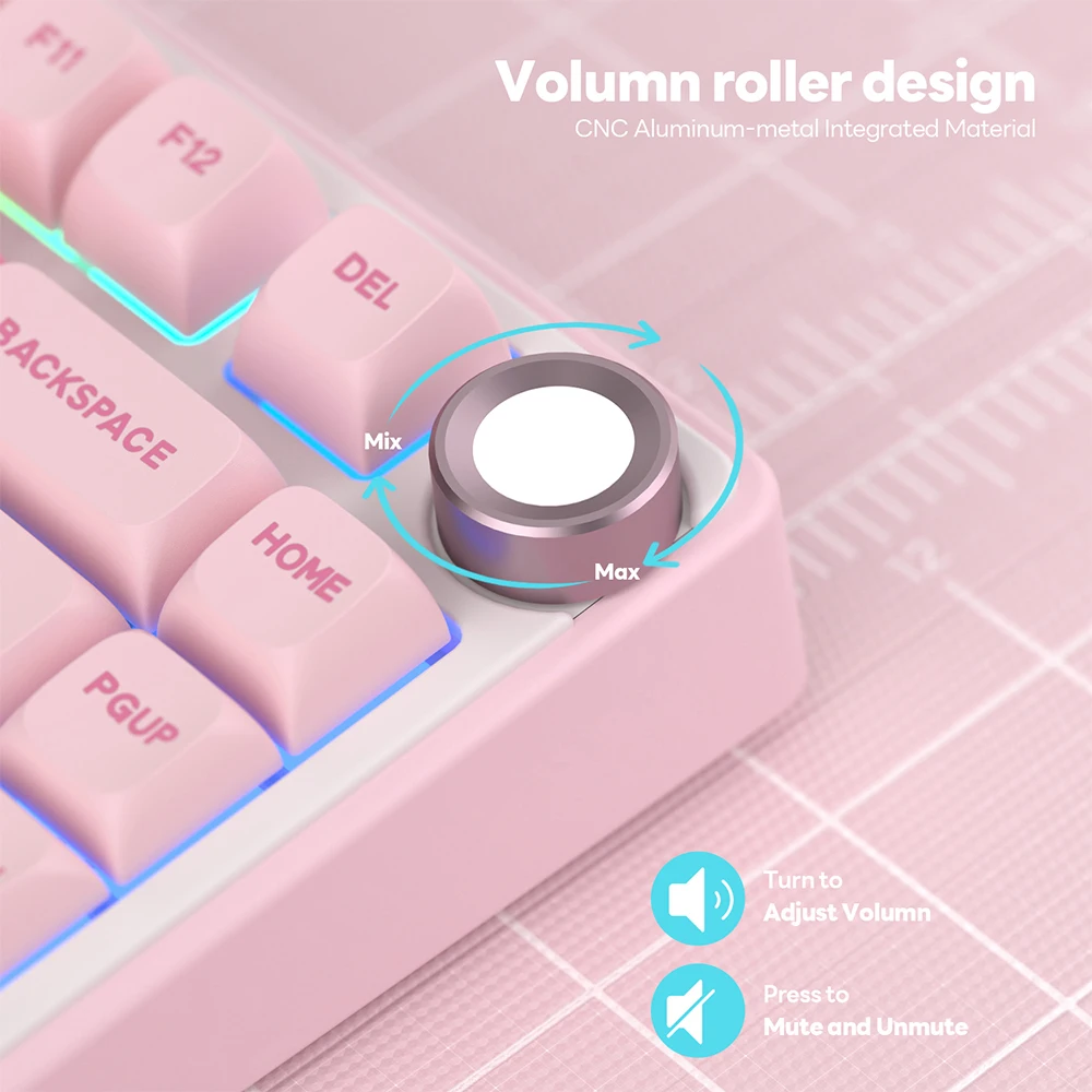 RK Royal Kludge R75 영어 기계식 키보드 81 키 핫 스왑 가능 가스켓 구조 PBT 키캡이 있는 RGB 유선 게임용 키보드