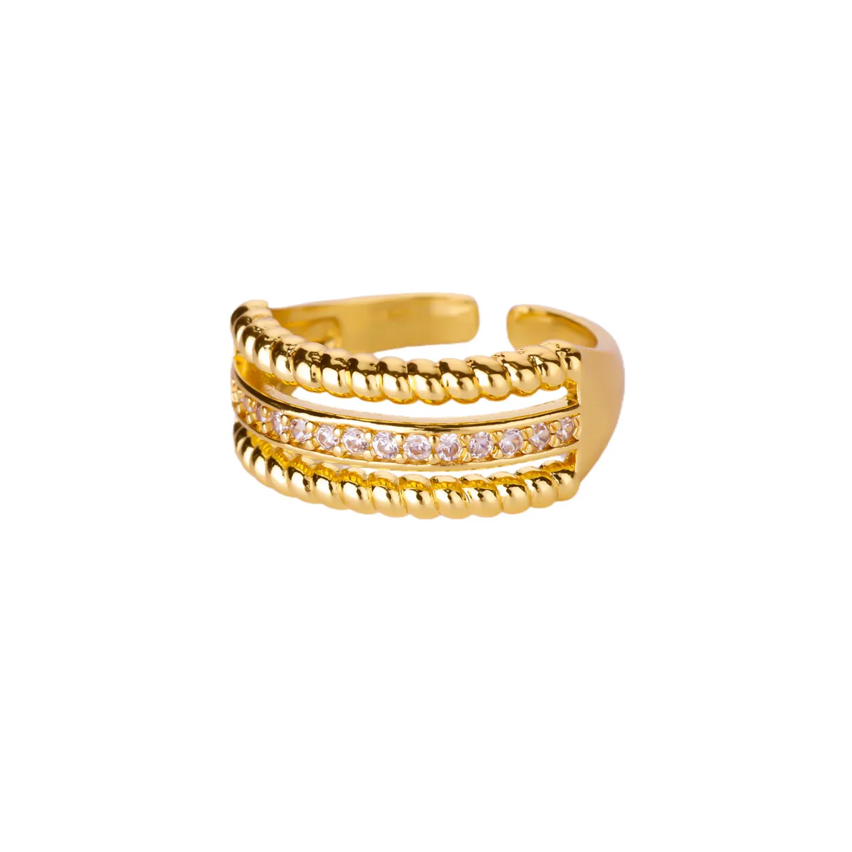 Gold Geometric Open Rings For Women