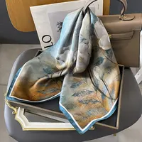 100% Natural Silk Square Scarf Women Hairband Foulard High Quality Bandana Scarves Female Neckerchief Headkerchief Shawl Wrap - Image 6