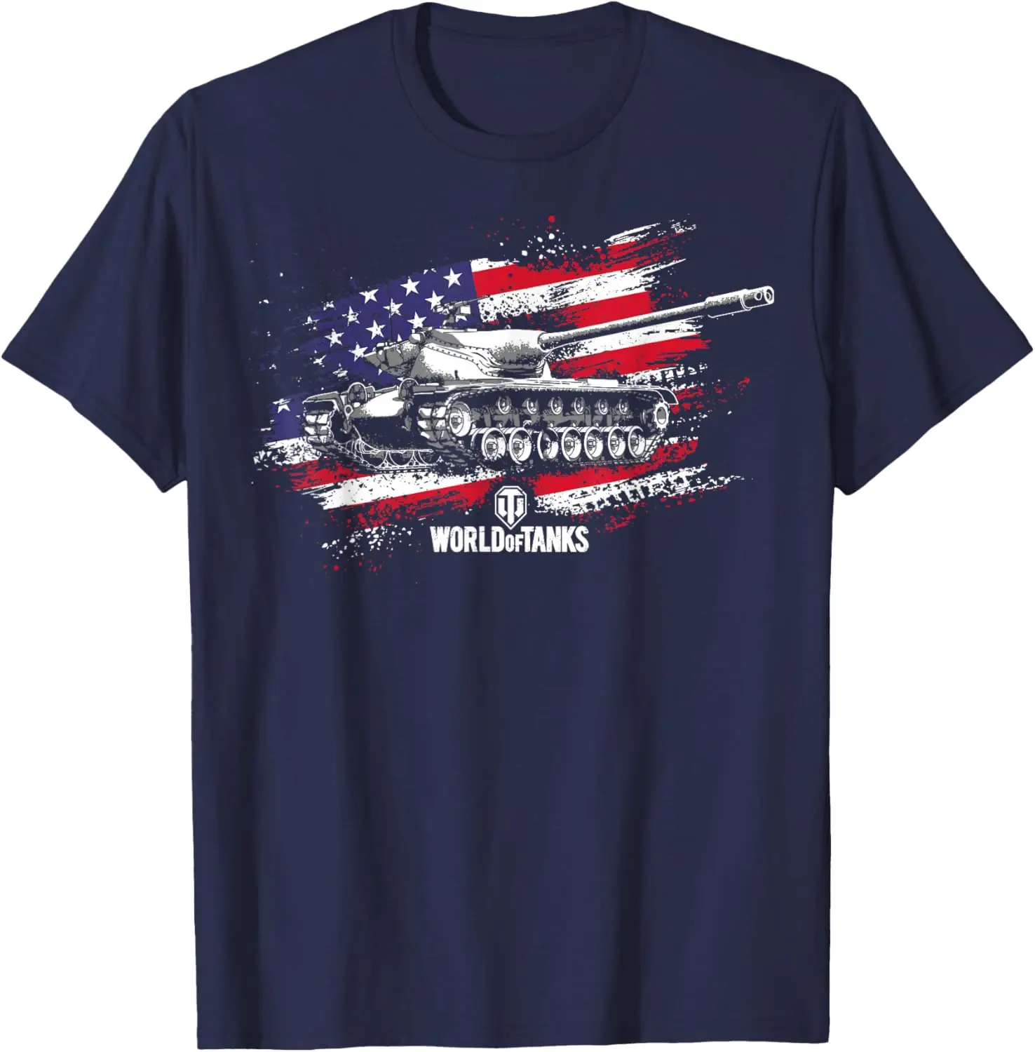 USA Flag T-57 Heavy Tank T-Shirt 100% Cotton O-Neck Short Sleeve Summer Casual Mens T-shirt Streetwear 5