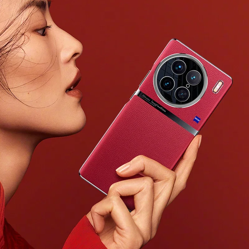 For VIVO X90 Pro Plus Case Luxury Plain PU Leather +