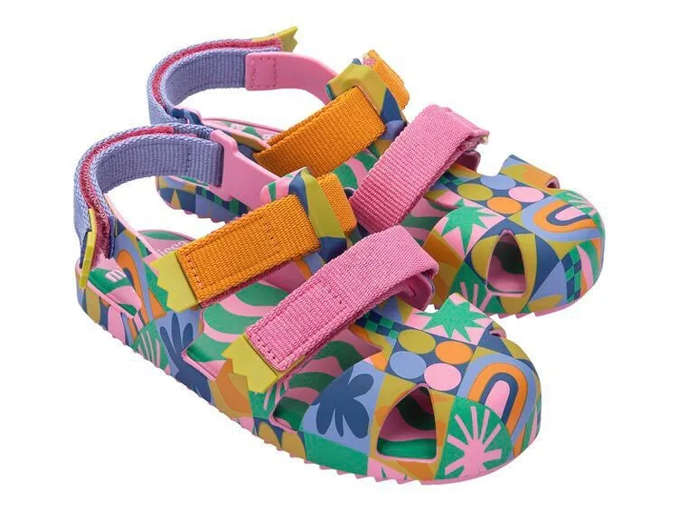 2024 Children\'s Sandals Boys Girls\' Jelly Shoes Summer Kids Colorful Hollow Lightweight Canvas Button Beach Shoes HMI126