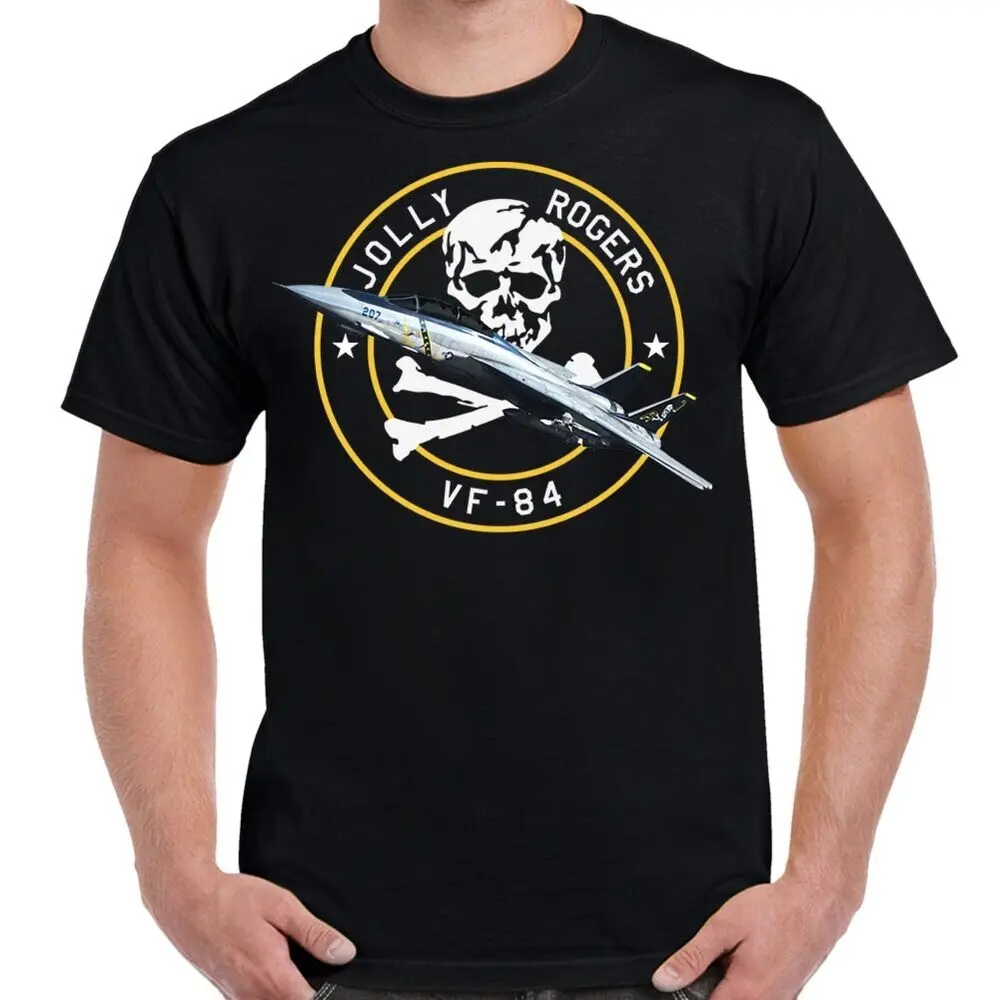 Jolly Rogers VF-84 Fighter Squadron 84 F-14 Tomcat Fighter T-Shirt Short Sleeve Casual Cotton O-Neck Summer Mens T-shirt