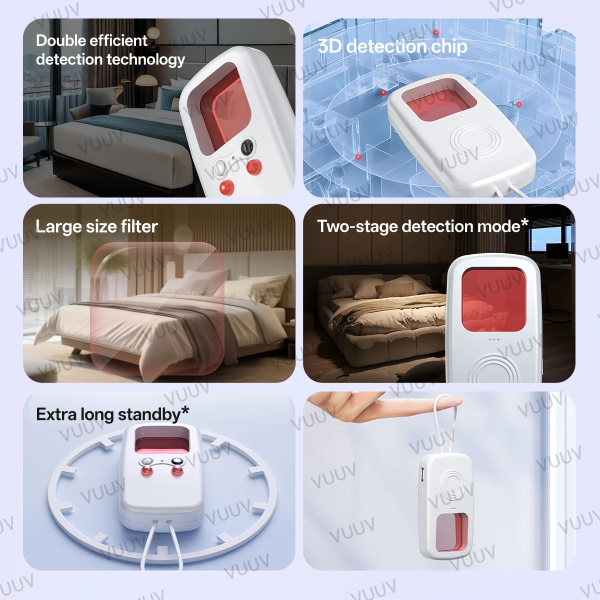 Scanner Anti-Spia Portatile: Design Compatto per Rilevare Telecamere Nascoste nelle Case in Affitto Airbnb - immagine 2