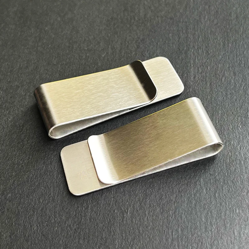 Stainless Steel Money Clip Laser Engraved Name Minimalist Hardware Card Holder Metal Banknote Holder