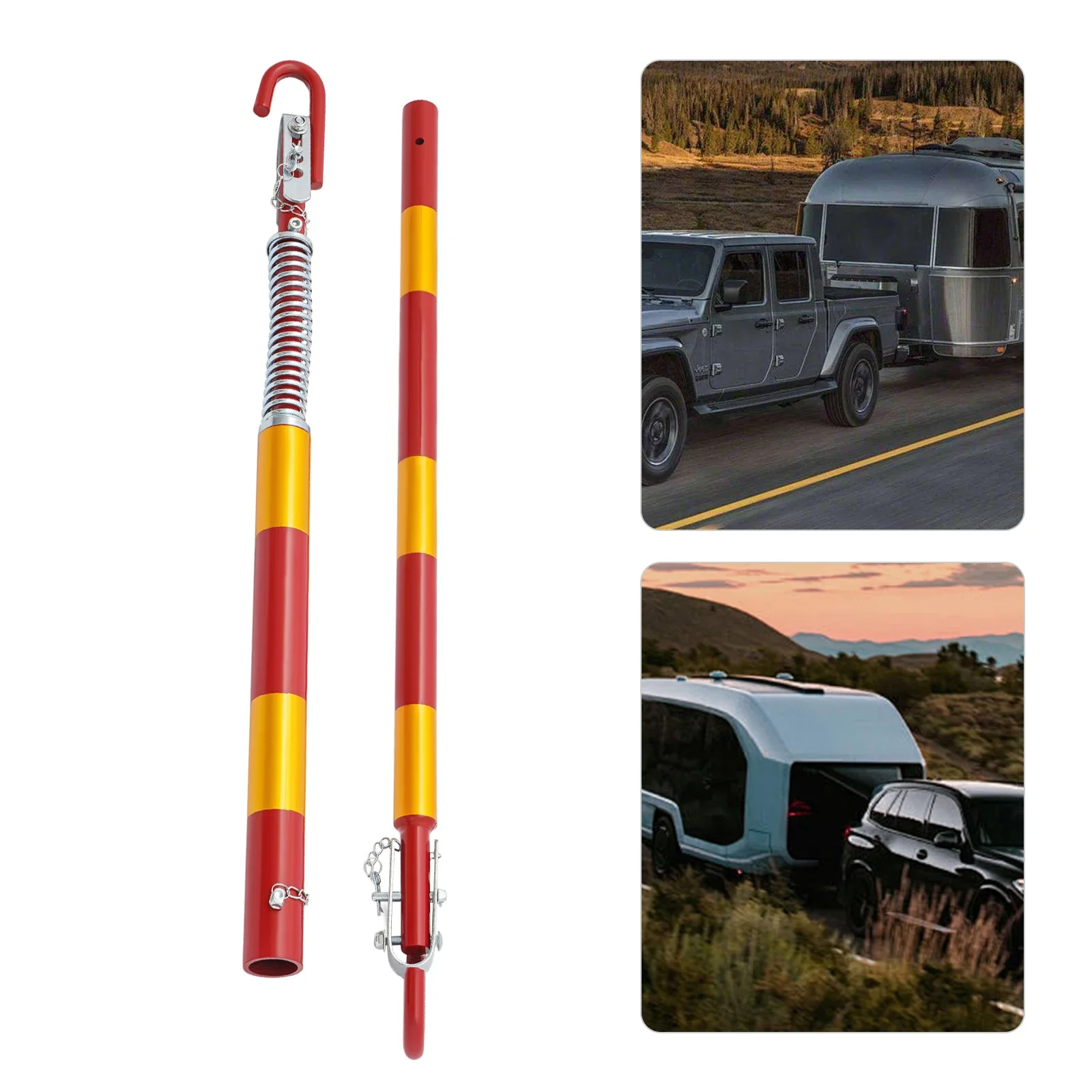 3-Ton Towing Poles Shock Absorbed Tow Bar 3000kg Rigid Trailer Bar Iron Car Tow Bar Towing Assistance Tool for Trailer Rescue