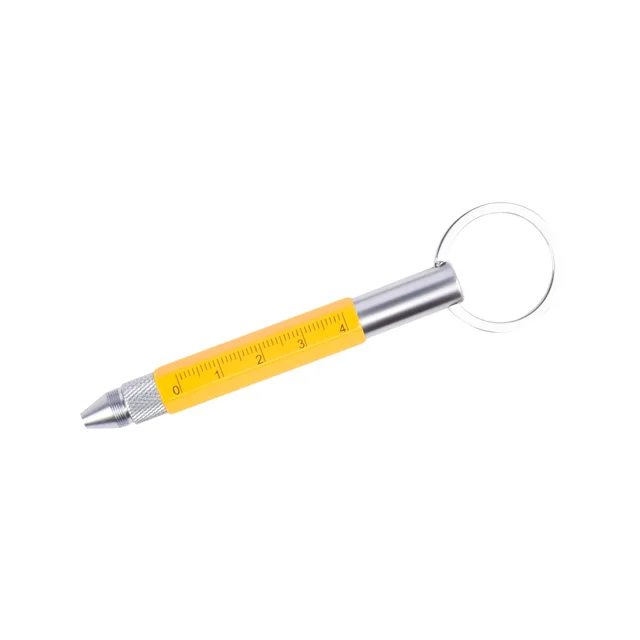 7 In1 Multifunction Handheld Screwdriver Tool Ballpoint Pen Measure Technical Ruler Screwdriver Touch Screen Stylus Spirit Level 6 in 1 A-Yellow