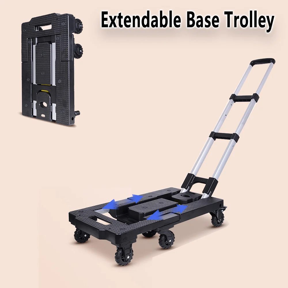 Allungare Il Carrello Pieghevole Della Ruota Del Sacco A Mano Base In Plastica Abs Carrello Della Carriola Bagaglio Da Viaggio Carrello Della Spesa Po