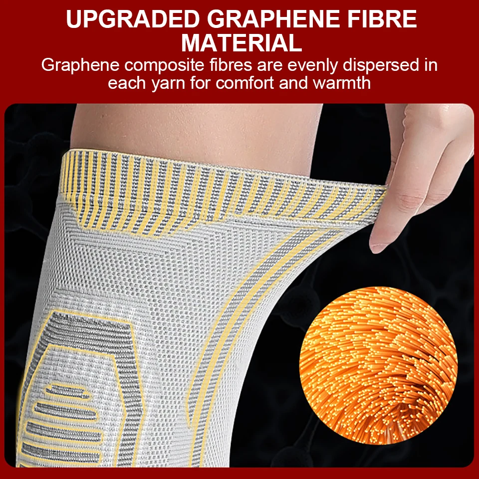 1Pcs Graphene Self Heating Wormwood Kneepads Knee Brace Warm for Arthritis Joint Pain Relief Injury Recovery Massager Leg Warmer 5
