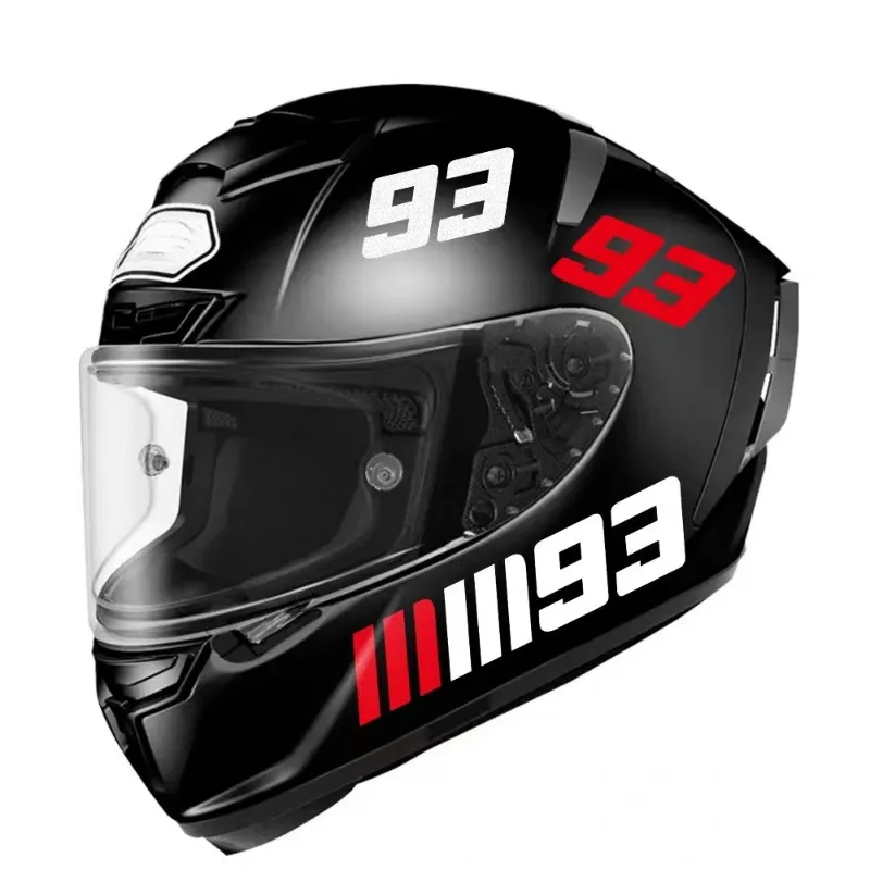 1pc Racing Driver No.93 Motocross Number Stickers Motorcycle Helmet Body Tank Vinyl Decals for Honda KTM YAMAHA Kawasaki Vespa shoei full face motorcycle helmet z7 lucky cat motegi 2 helmet riding motocross racing motobike helmet3021