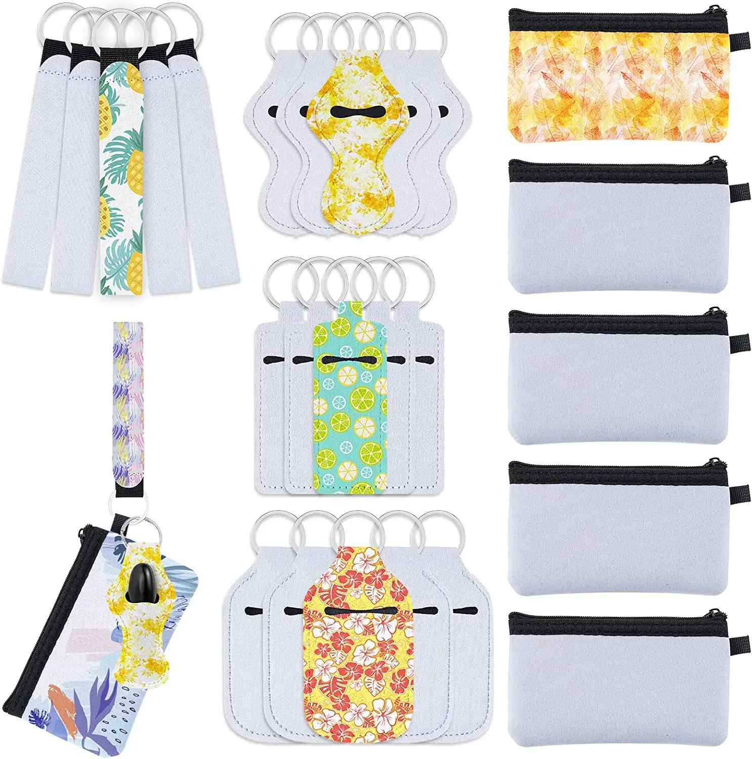 

25PCS Wristband Keychain Lipstick Bag Retainer Wrist Strap Heat Transfer Print Material for Art Decoupage DIY Craft Supplies