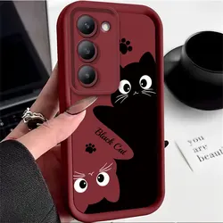 Cute Cat Cartoon Soft Silicone Phone Case with Protective Cover for Tecno spark 40 pro (RD - JGK2004)