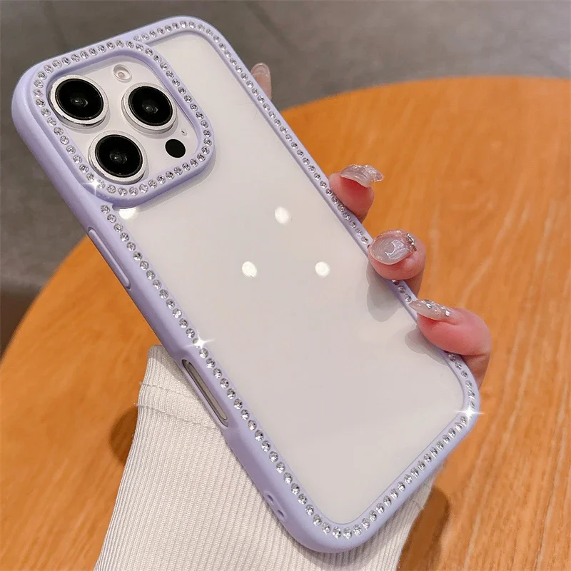 Luxe Crystal Clear Protective Phone Case with Rhinestone Glitter Accents