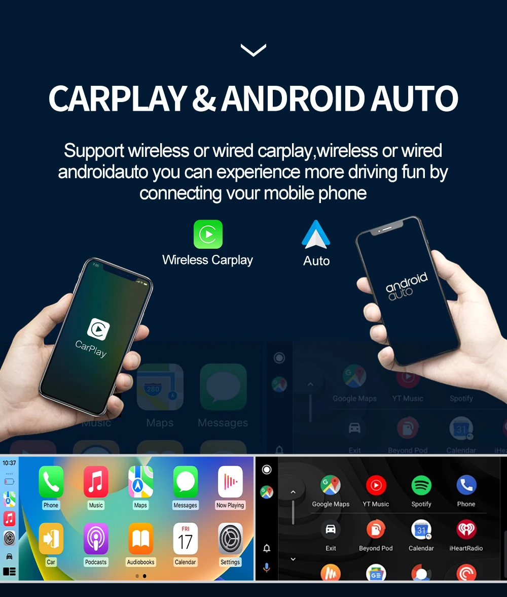 Radio para coche con CarPlay inalámbrico para Linux y Android Auto para Audi A6 C6 Q7, reproductor multimedia con pantalla táctil, Mirrorlink HD 1920*720P 4