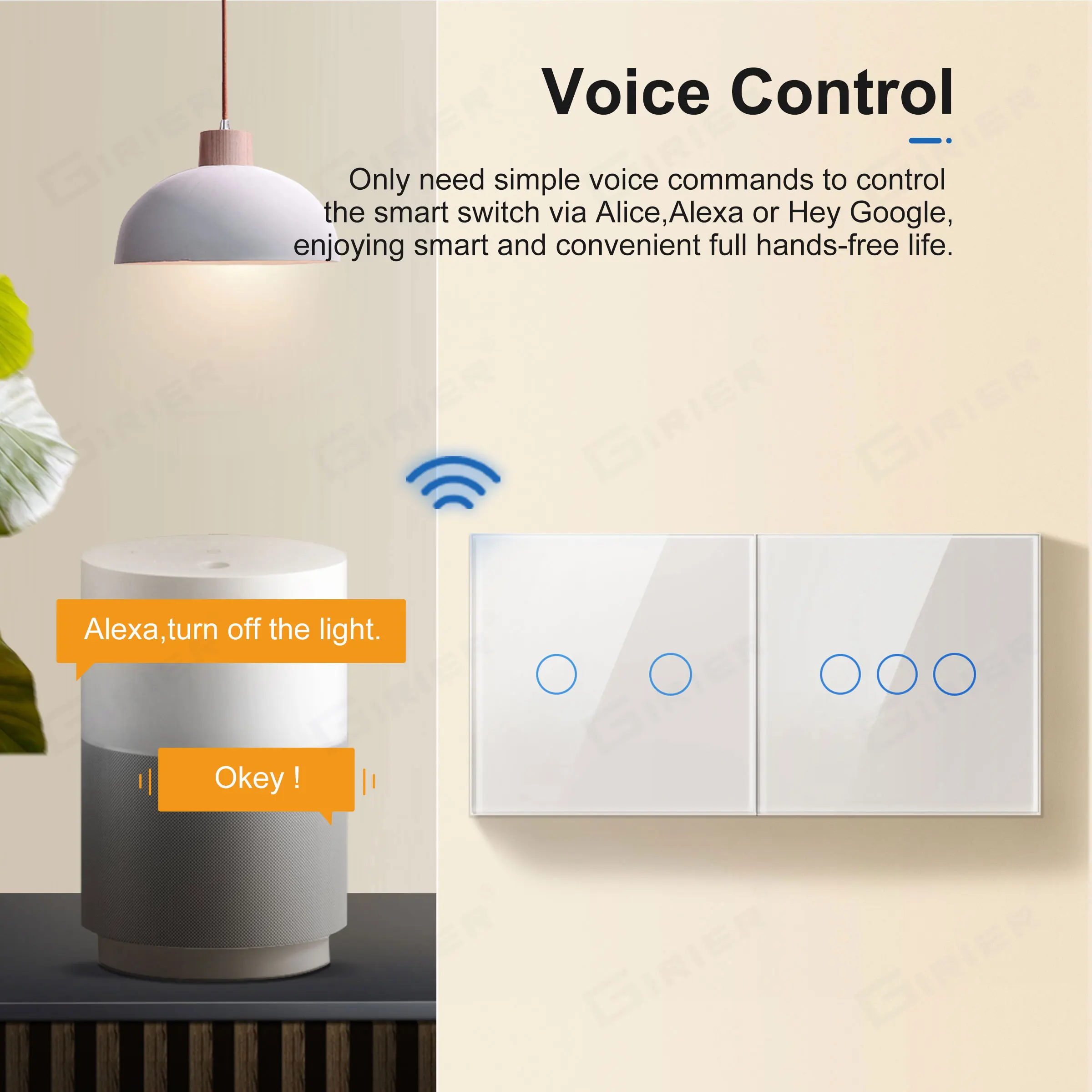 Smart Touch Switch Tuya Wifi Wall Interruptor Alexa For Lighting 1/2/3 Gang  433Mhz 220V/110V No Neutral Google Home Yandex Alice - AliExpress