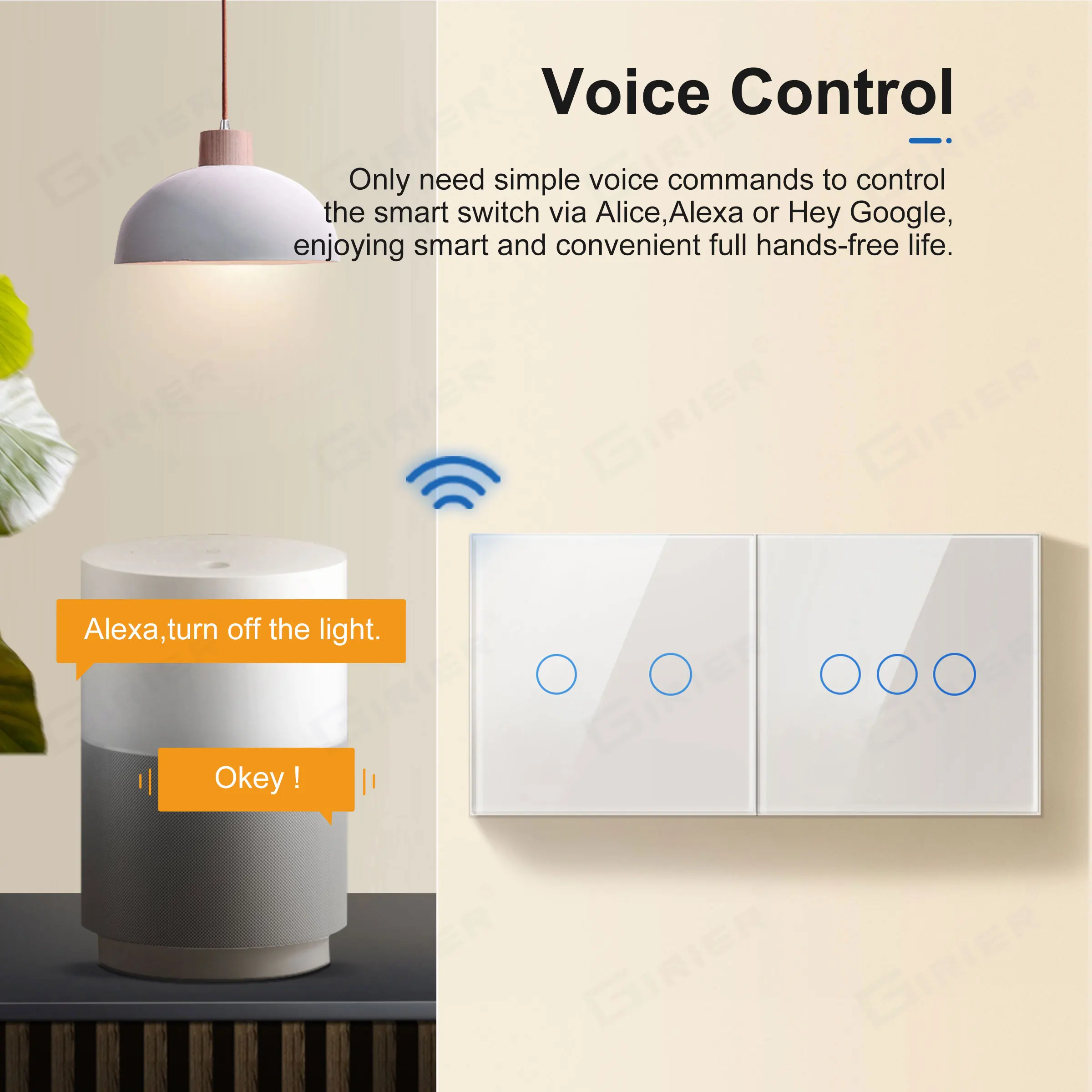 Wifi Wand Touch Schalter EU Keine Neutralen Draht Erforderlich Smart Licht  Schalter 1 2 3 Gang 220V Tuya Smart hause Unterstützung Alexa Google Hause  - AliExpress