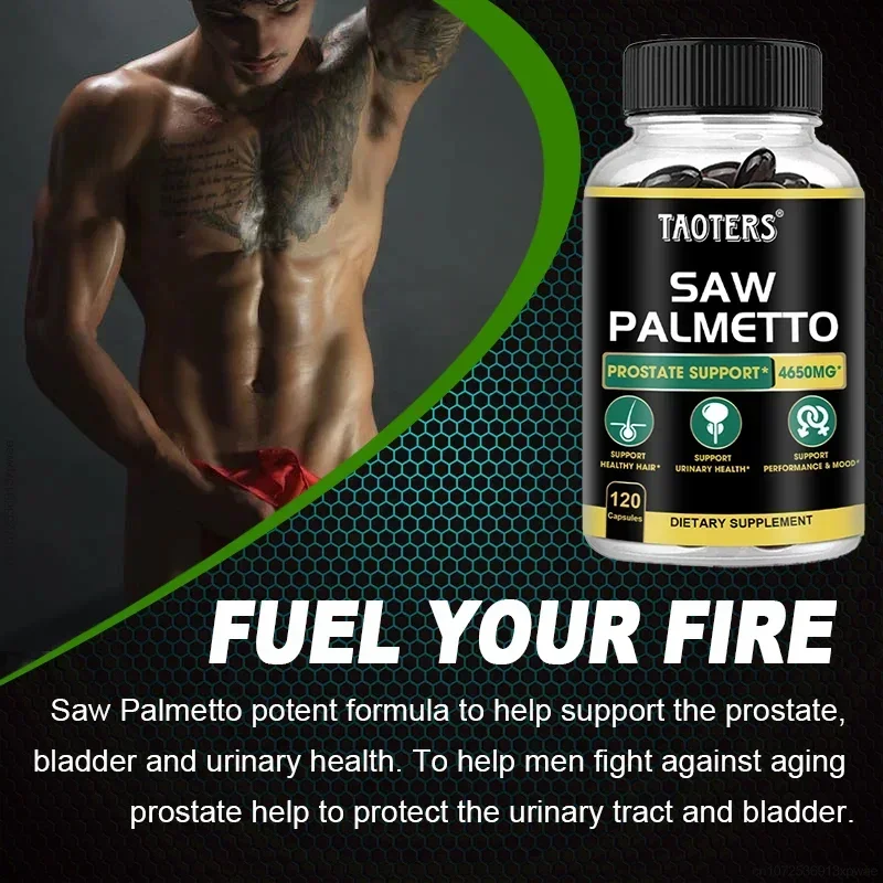 Prostate Support Saw Palmetto Supplements Reduces urinary frequency nocturia dysuria hair care urinary tract function