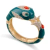 HAHA&TOTO New Arrived Women's Gold Plated with Full AAA Rhinestones Dolphin Animal Bracelet Statement Enamel Bangle 6 Colors 1