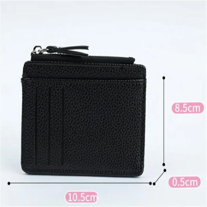 NEW 2021 Genuine Leather Credit Card Wallet Men and Women Fashion ID Card  Holder Walet Slim Small Business Card Holders Bag