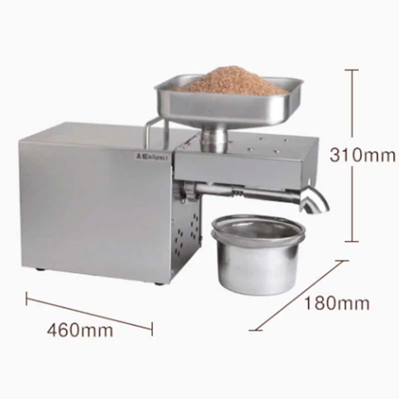New Stainless Steel oil press Machine household commercial small full automatic hot and cold domestic oil press low noise