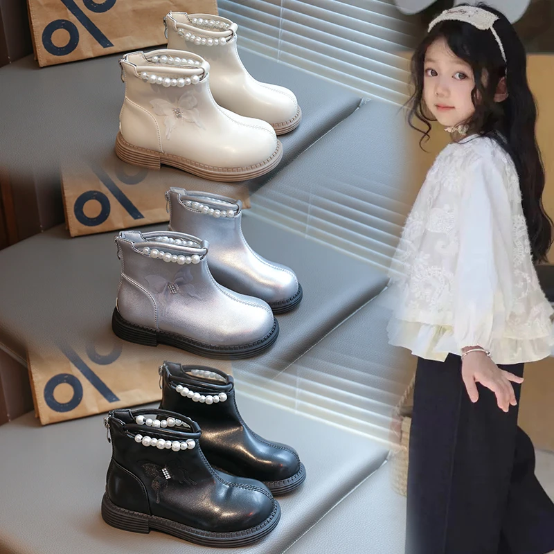 Leather Ankle Boots for Girls Autumn Party School Footwear