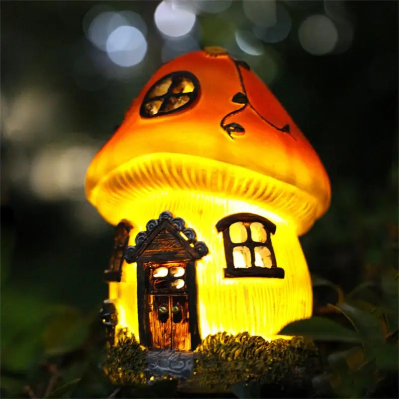 Waterproof Solar Light Mushroom House Modeling Lamp Elf Luminous House Garden Lamp Lawn Decoration Room Decor