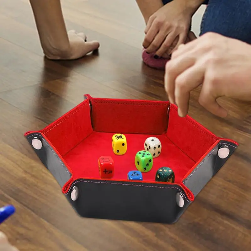 Folding Dice Tray Folding Dice Rolling Mat Desk Organizer Velvet Dice Board Portable Dice Holder Dice Storage Rolling Tray For 4