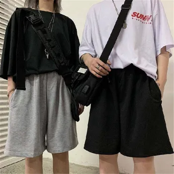Women Shorts Summer Elastic Waist Korean Style Short High Waist Pants Fitness Running Shorts Harajuku Loose Casual Large Sports 1