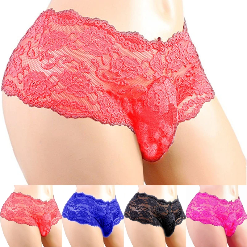 Men Sexy Panties Plus Size Lace Underwear Jockstrap Briefs G-string Thongs men underwear