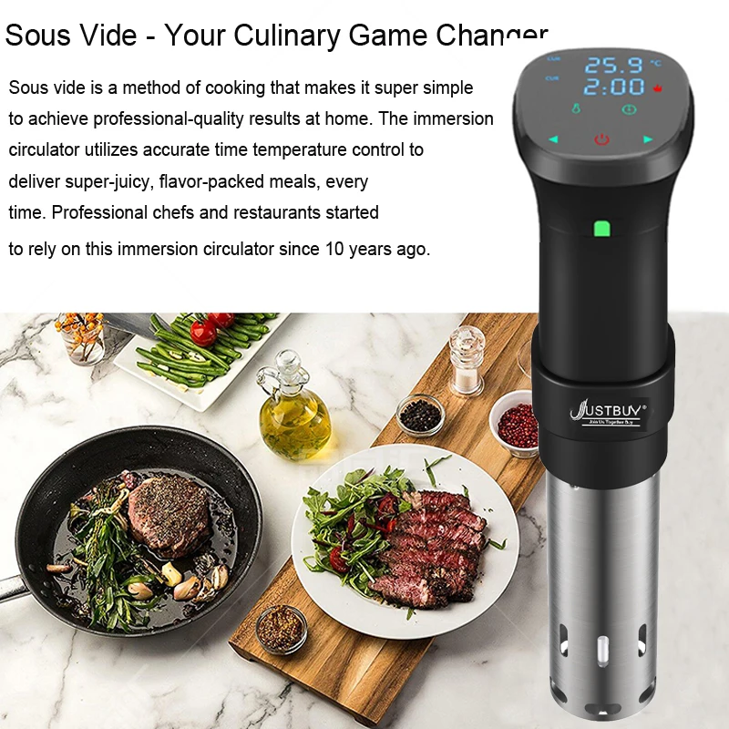 EU/US Plug Stainless Steel IPX7 Waterproof LCD Touch Sous Vide Cooking  Immersion Circulator Slow Cooker Machine 4