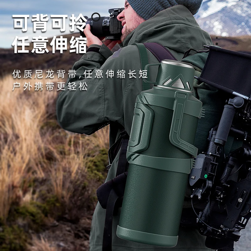보온병 물병 절연 대용량 스테인레스 스틸, 휴대용 차에 적합, 3L, 4L, 5L