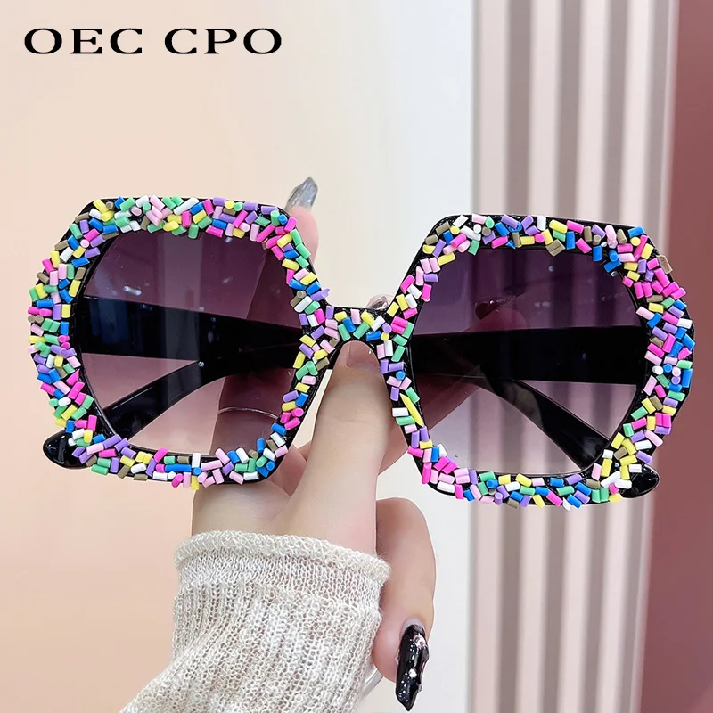 

Candy Multicolour Sunglasses Goggle Women Men Oversized Steampunk Trends Sun Glasses Female Punk Gradient Shades UV400 Eyewear