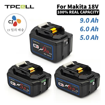 마키타 18 V 배터리 전동 공구용 BL1860 6AH, 리튬 이온 교체 LXT BL1850 BL1840, 18 V 스크루드라이버용, BMS TPCELL 18 V