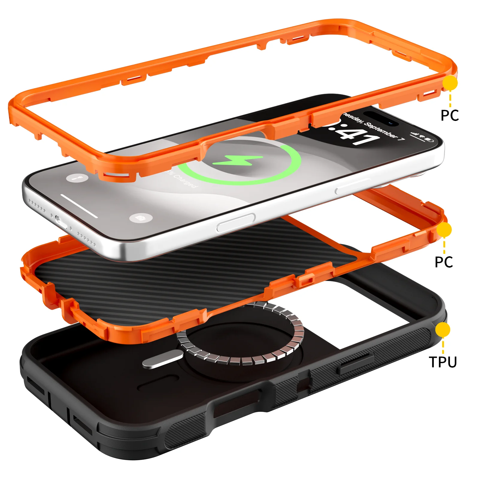Enhanced Armor Magnetic Phone Case - Rugged Shockproof Design with Clip Cover